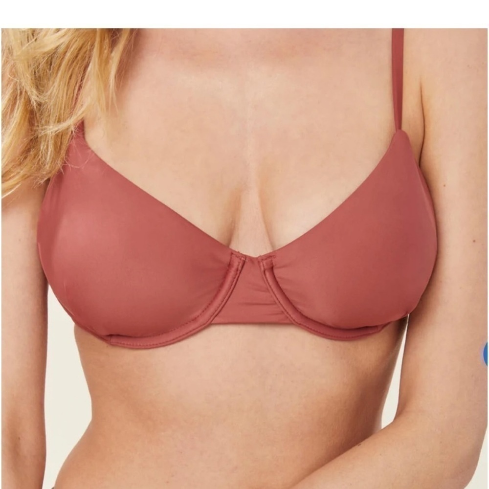 Andie Swim The Bermuda Bikini Top in Clay size Small